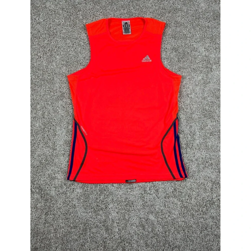 Adidas ClimaCool Response Running Tank Top Men's M Neon Orange Sleeveless